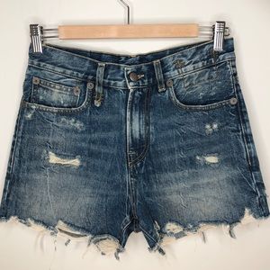 R13 Slouch Shorts in Kelly Wash Made in Italy size 25